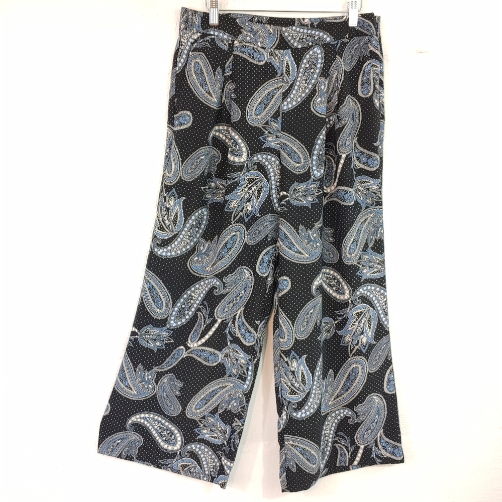 ANN TAYLOR CROP PAISLEY PRINT PANTS